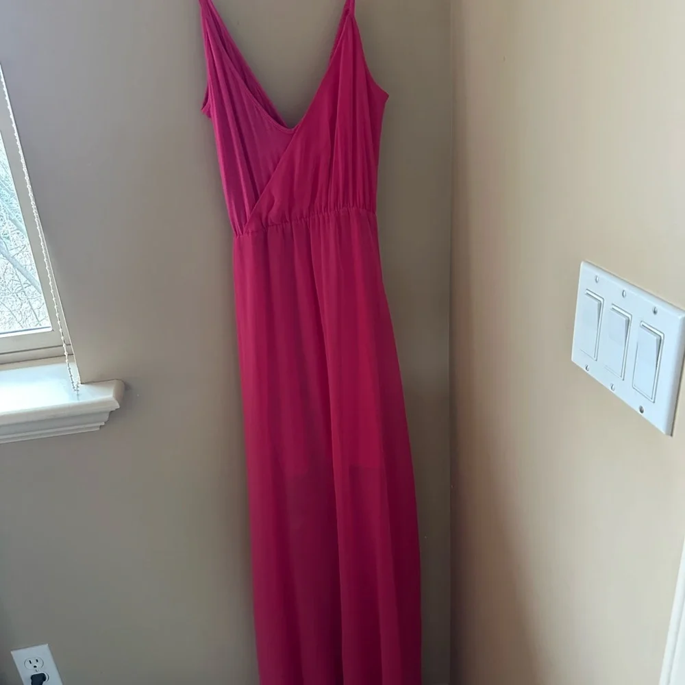 bebe Vibrant Pink High Low Dress - Picture 7 of 14